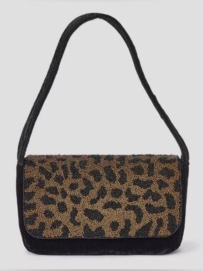 A New Day Black & Gold Beaded Leopard Print Shoulder Bag - NWT new with tags
